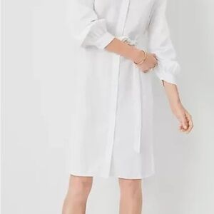 Ann Taylor White Long Sleeve Dress